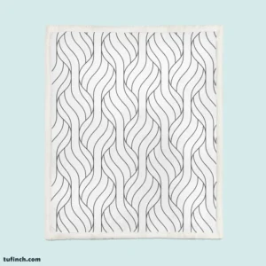 Minimalist Flat Lines Pattern Sherpa Fleece Blanket 1