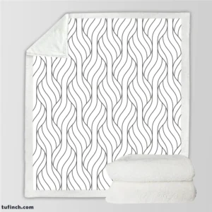 Minimalist Flat Lines Pattern Sherpa Fleece Blanket