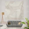 Minimalist Herringbone Half Chevron Wall Tapestry