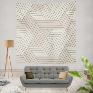 Minimalist Herringbone Half Chevron Wall Tapestry