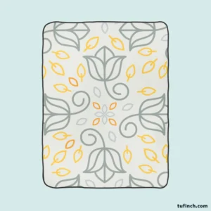 Minimalist Indian Floral Pattern Fleece Blanket 1