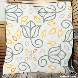 Minimalist Indian Floral Pattern Quilt Blanket