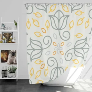 Minimalist Indian Floral Pattern Shower Curtain