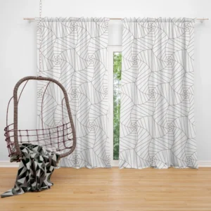 Minimalist Linear Flat Abstract Lines Pattern Curtain