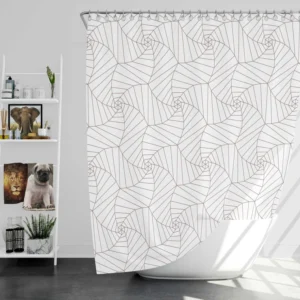 Minimalist Linear Flat Abstract Lines Pattern Shower Curtain