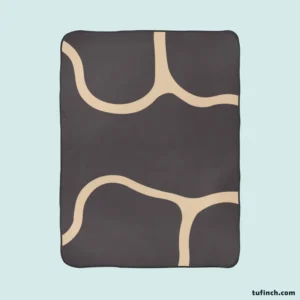 Minimalist Papaya Whip Lines On Carbon Grey Fleece Blanket 1