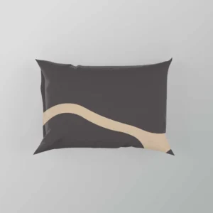 Minimalist Papaya Whip Lines On Carbon Grey Pillow Case