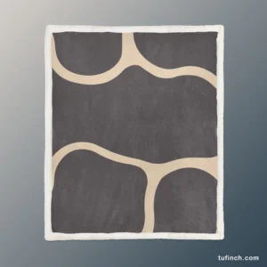 Minimalist Papaya Whip Lines On Carbon Grey Sherpa Fleece Blanket 1