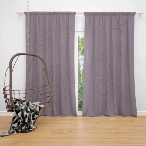 Minimalist Style Olive Branch Design Curtain