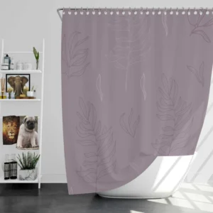 Minimalist Style Olive Branch Design Shower Curtain