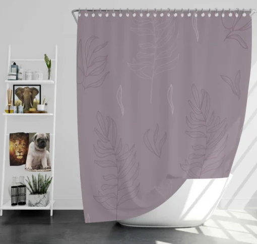 Minimalist Style Olive Branch Design Shower Curtain