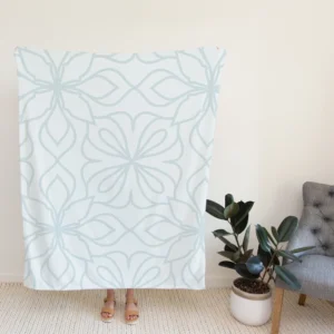 Minimalistic Abstract Floral Design Fleece Blanket