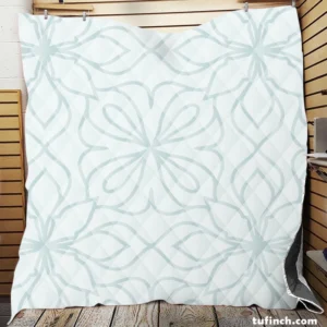 Minimalistic Abstract Floral Design Quilt Blanket