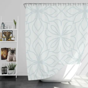 Minimalistic Abstract Floral Design Shower Curtain