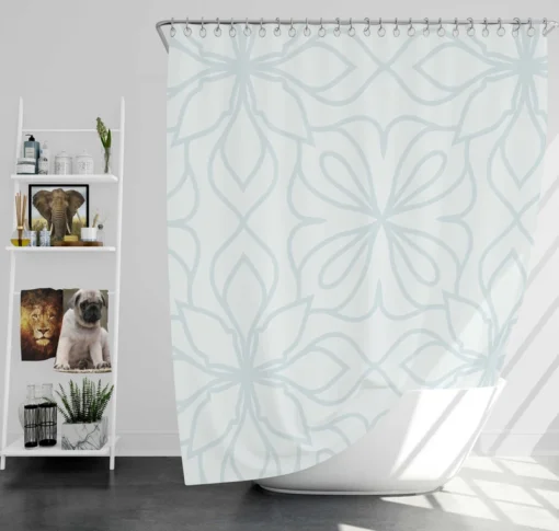 Minimalistic Abstract Floral Design Shower Curtain