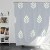 Minimalistic Flower On Periwinkle Blue Shower Curtain