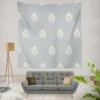 Minimalistic Flower On Periwinkle Blue Wall Tapestry