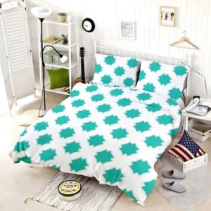 Mint Green Moroccan Pattern Bedding Set