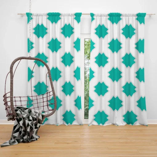 Mint Green Moroccan Pattern Curtain