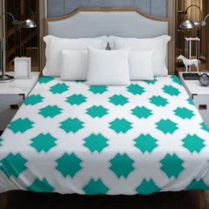 Mint Green Moroccan Pattern Duvet Cover