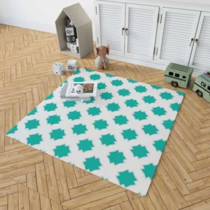 Mint Green Moroccan Pattern Rug 1