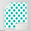 Mint Green Moroccan Pattern Sherpa Fleece Blanket