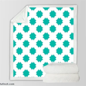 Mint Green Moroccan Pattern Sherpa Fleece Blanket