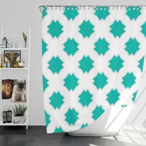 Mint Green Moroccan Pattern Shower Curtain