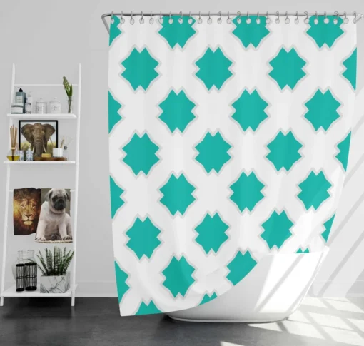 Mint Green Moroccan Pattern Shower Curtain