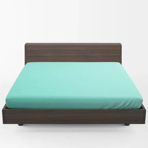 Mint Green Solid Color Fitted Sheet 1