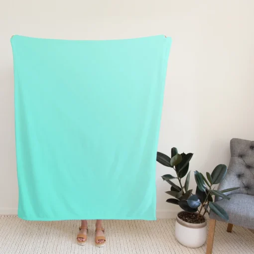 Mint Green Solid Color Fleece Blanket