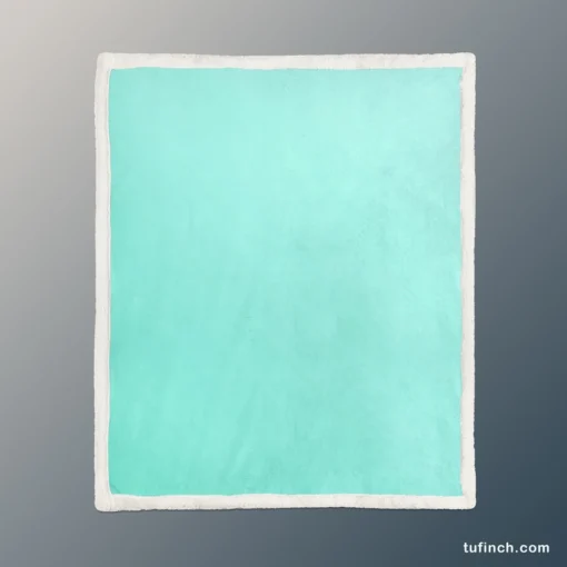 Mint Green Solid Color Sherpa Fleece Blanket 1