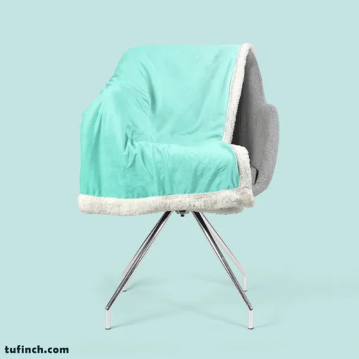 Mint Green Solid Color Sherpa Fleece Blanket 2