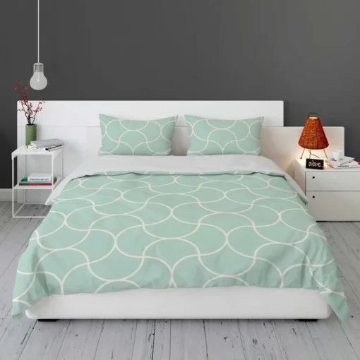 Mint Tulip Ogee Pattern Bedding Set 1