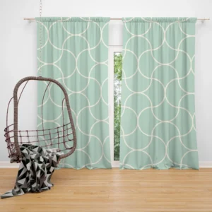 Mint Tulip Ogee Pattern Curtain