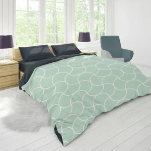 Mint Tulip Ogee Pattern Duvet Cover 1