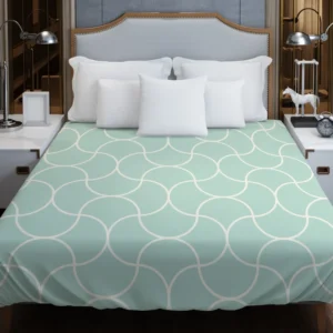 Mint Tulip Ogee Pattern Duvet Cover