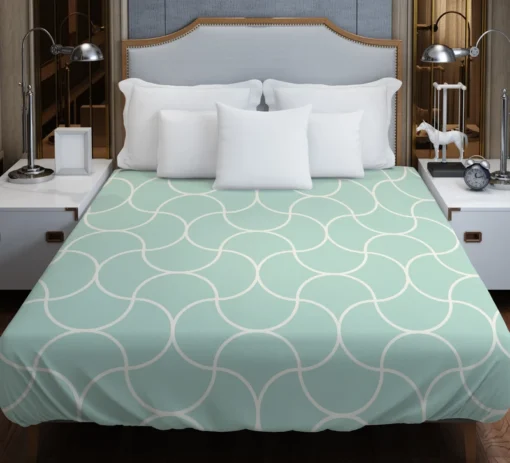 Mint Tulip Ogee Pattern Duvet Cover