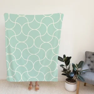 Mint Tulip Ogee Pattern Fleece Blanket