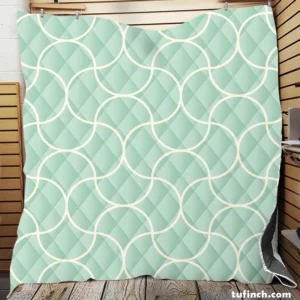 Mint Tulip Ogee Pattern Quilt Blanket