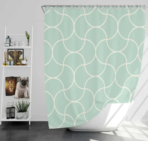 Mint Tulip Ogee Pattern Shower Curtain