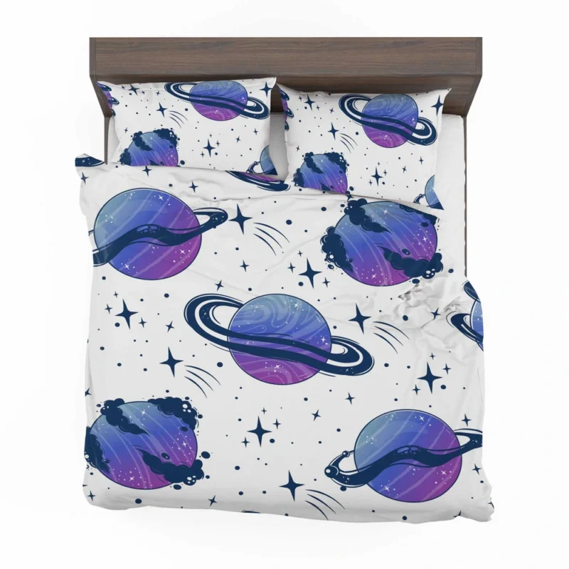 Mistry Planets In Purple Blue Bedding Set 2