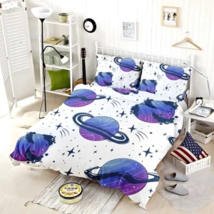 Mistry Planets In Purple Blue Bedding Set