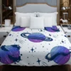 Mistry Planets In Purple Blue Duvet Cover