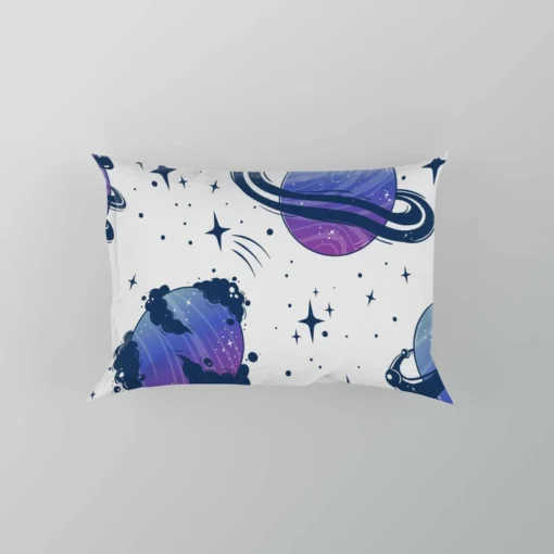 Mistry Planets In Purple Blue Pillow Case