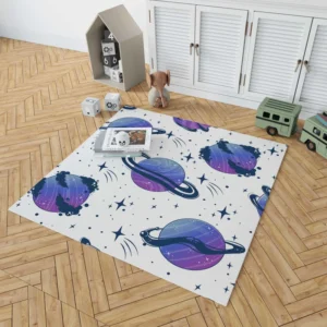 Mistry Planets In Purple Blue Rug 1