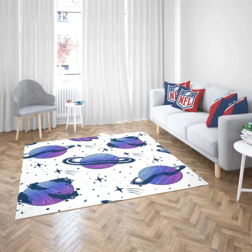 Mistry Planets In Purple Blue Rug 2