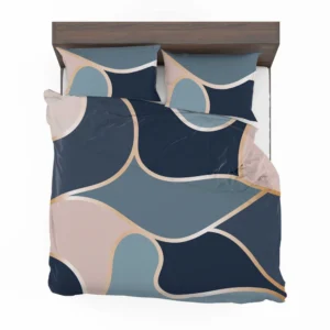 Modern Abstract Blue Grey Pink Bedding Set 2