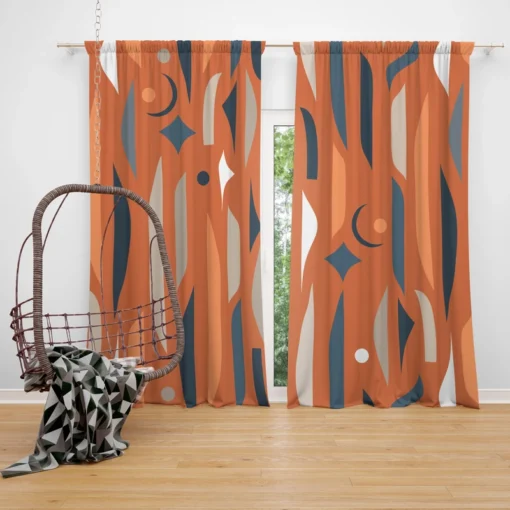 Modern Abstract Collage Pattern Curtain