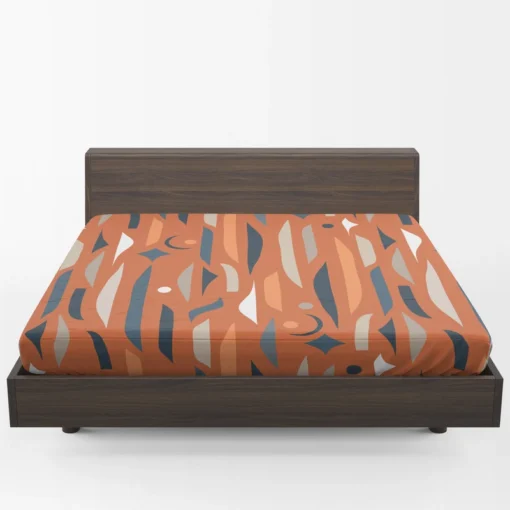 Modern Abstract Collage Pattern Fitted Sheet 1